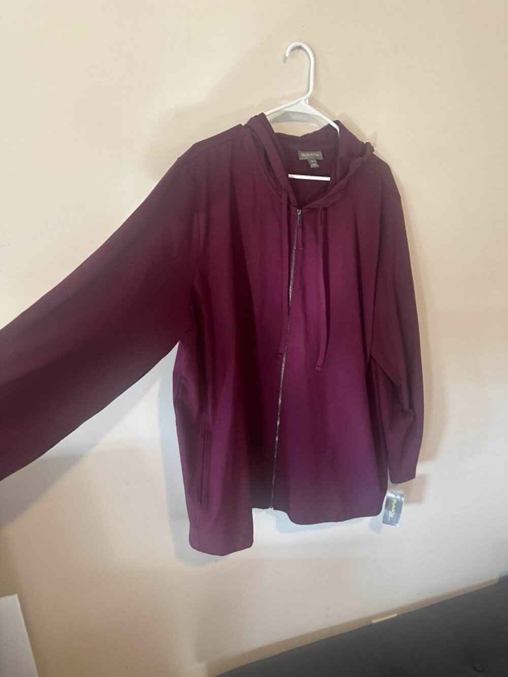 Style&Co. Plus 4X NWT Berry Zip-Up Hoodie Jacket